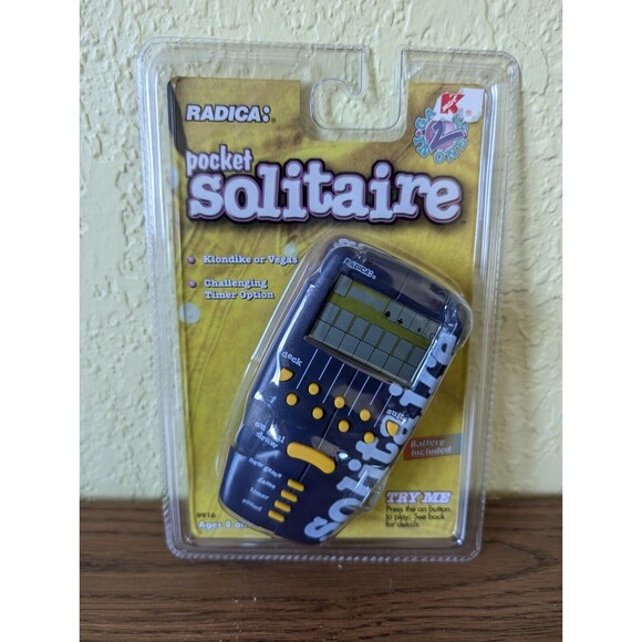 Radica Pocket Solitaire Electronic Handheld Game 2-in-1 Klondike Vegas 1998 New